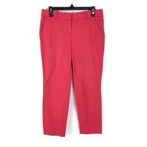 J. Crew Cafe Capri Women's Size 2 Coral Cropped Stretch Cotton Blend Pockets